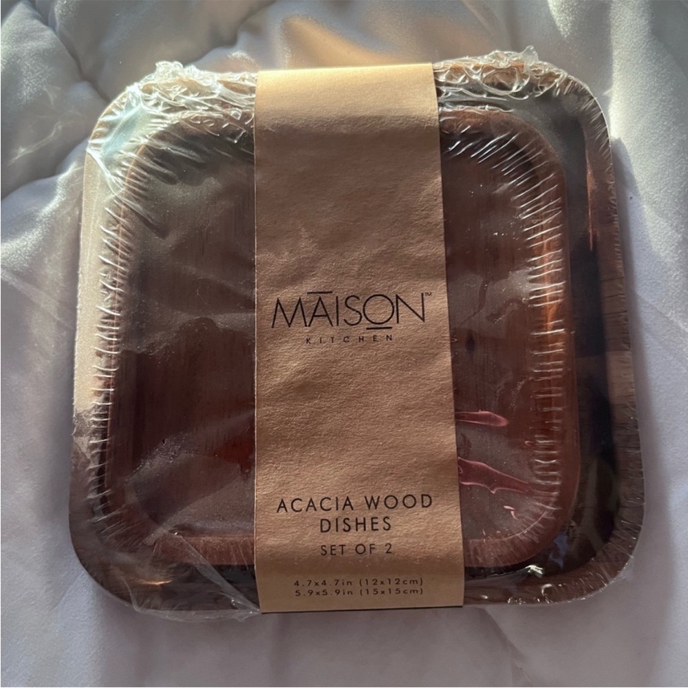 Madison Acacia Wood Dish Set x2